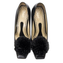New Yves Saint Laurent YSL Black Heels Pumps sz 38.5