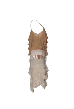 UNWORN Yves Saint Laurent YSL by Tom Ford Spring 2004 Layered Silk Dress 38