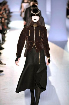 New Yves Saint Laurent YSL F/W 2008 Runway Heavy Wool Skirt Sz Fr42