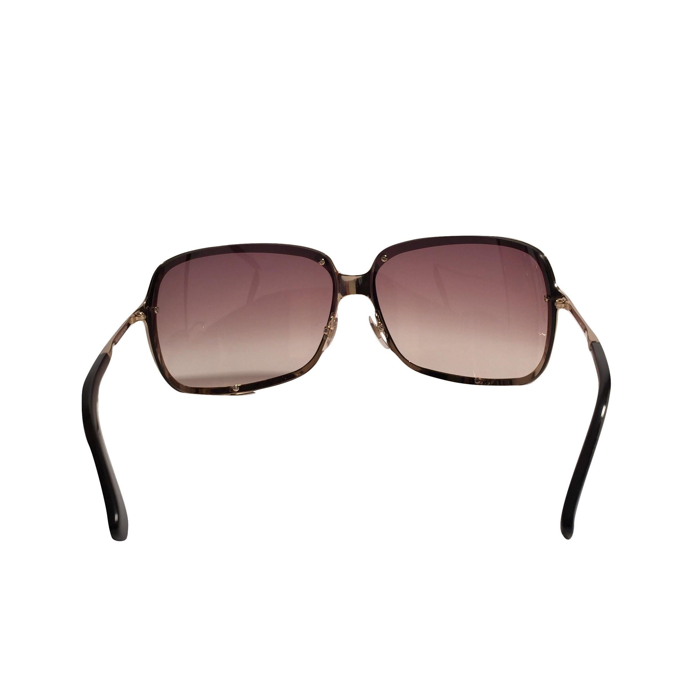 New Yves Saint Laurent YSL Gold Wrap Sunglasses W/ Case 4