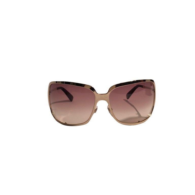 New Yves Saint Laurent YSL Gold Wrap Sunglasses W/ Case at 1stDibs ...