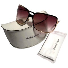 New Yves Saint Laurent YSL Gold Wrap Sunglasses W/ Case