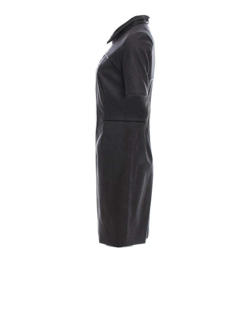 New Yves Saint Laurent YSL Pre-Fall 2012 Wool & Leather Dress  In New Condition For Sale In Leesburg, VA