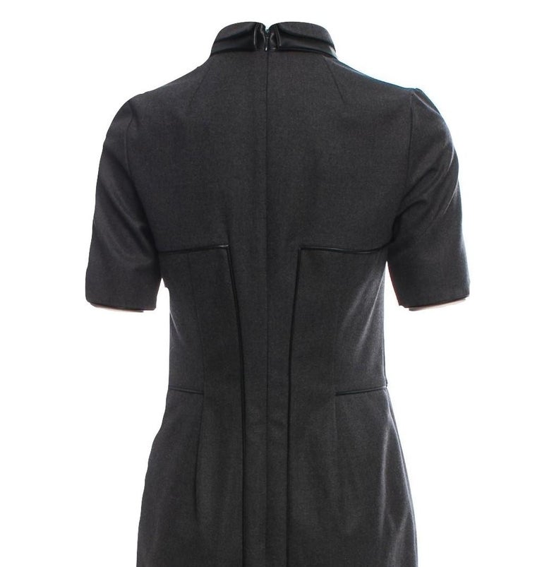 New Yves Saint Laurent YSL Pre-Fall 2012 Wool & Leather Dress  For Sale 1