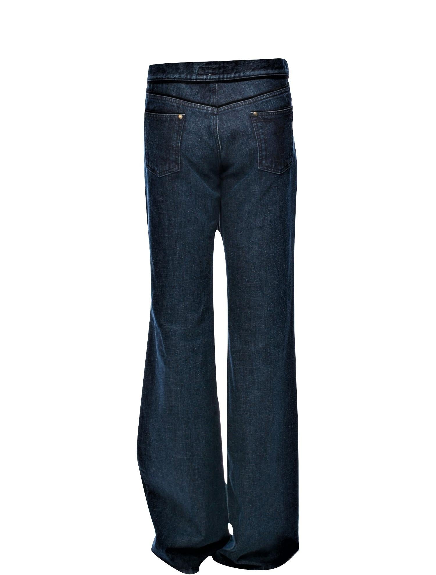 Yves Saint Laurent YSL S/S 2005 - Pantalon en jean cloche, taille 42, 795 $ 5