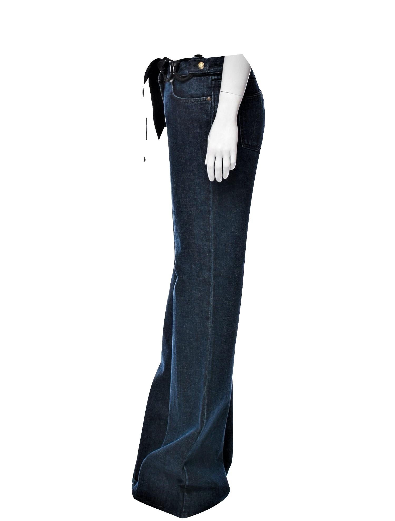  Yves Saint Laurent YSL S/S 2005 - Pantalon en jean cloche, taille 42, 795 $ Pour femmes 