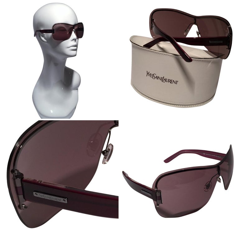 New Yves Saint Laurent YSL Wrap Sunglasses With Case at 1stDibs ysl