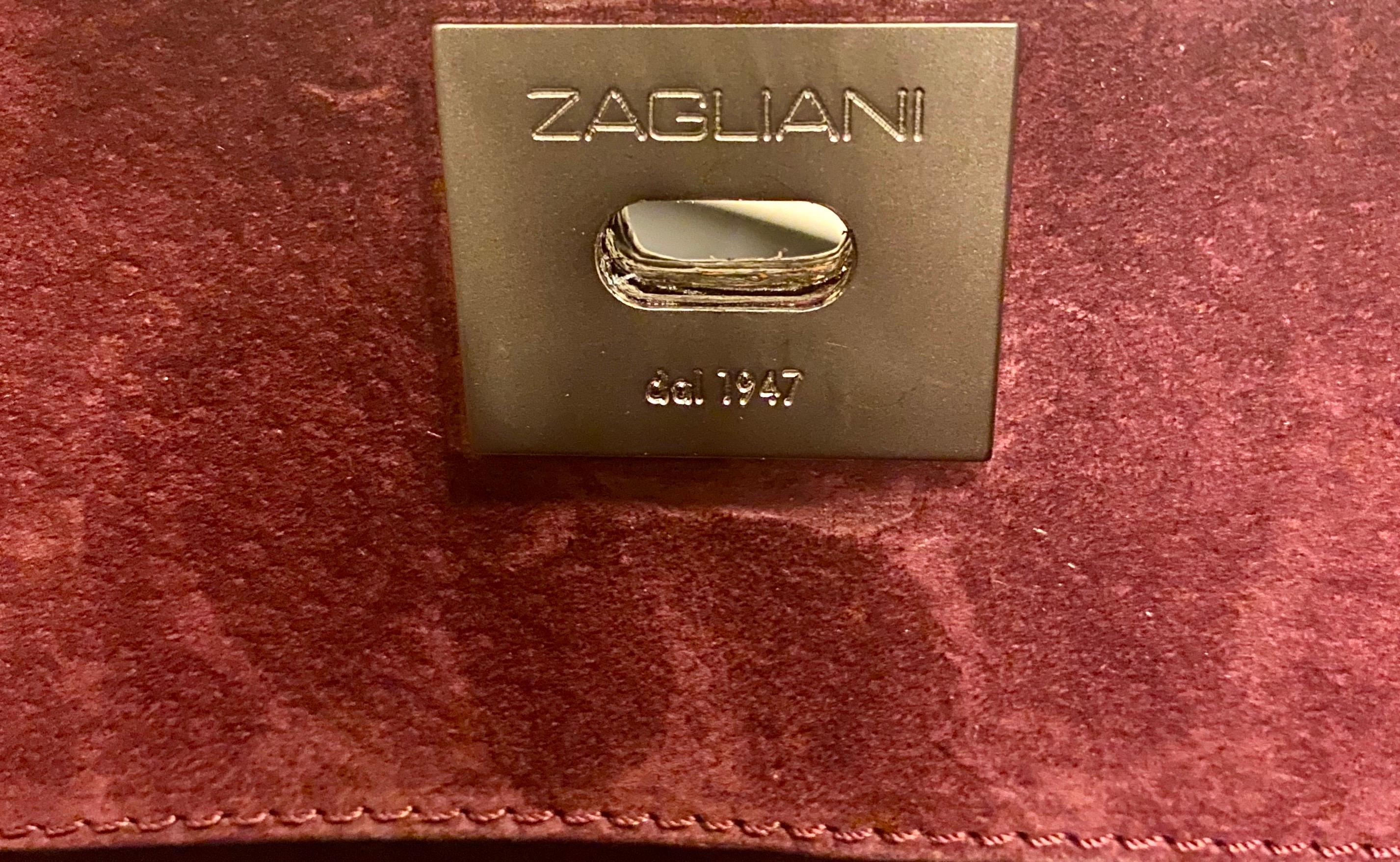 Zagliani - Sac fourre-tout hobo, porté épaule, en crocodile exotique XL, état neuf en vente 2