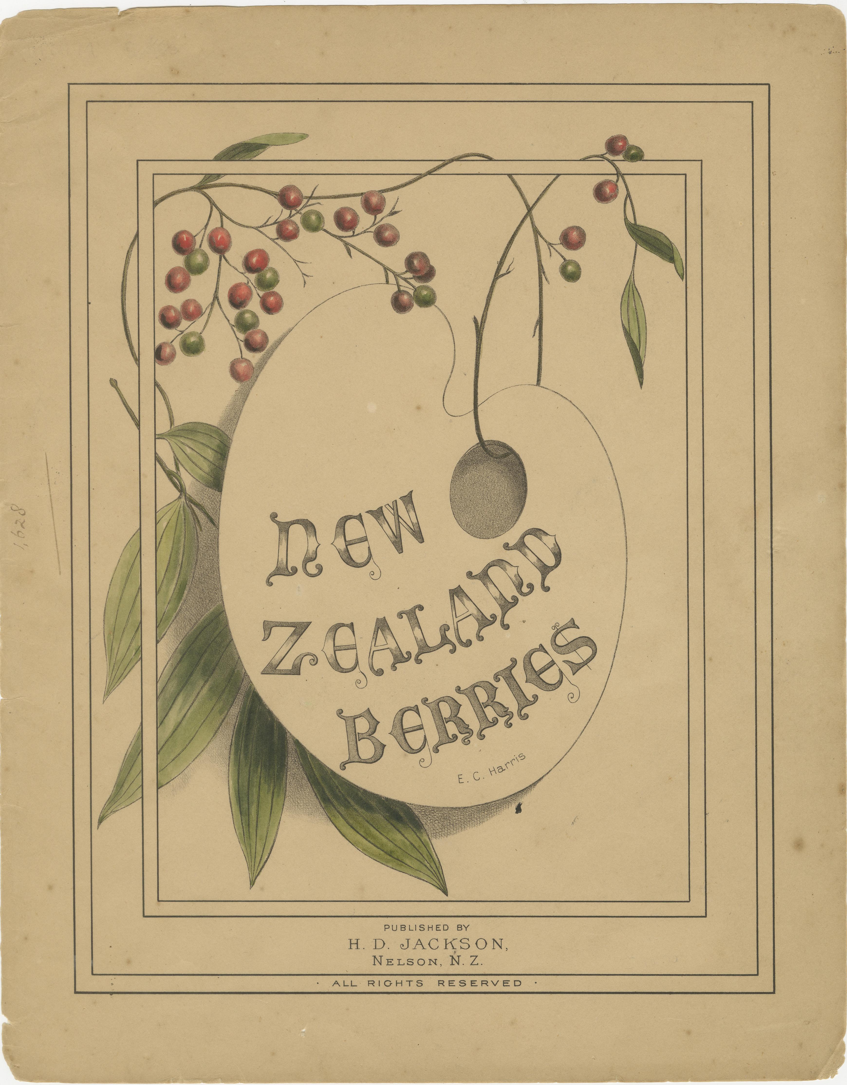 19th Century New Zealand Botanical Hand-Colored Lithograph Set with Miro & Kawakawa, 1890 For Sale