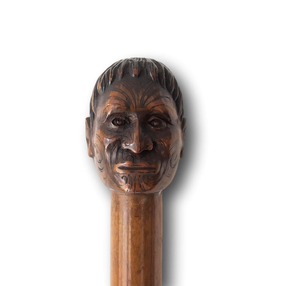 Carved New Zealand Maori Tokotoko Walking Stick