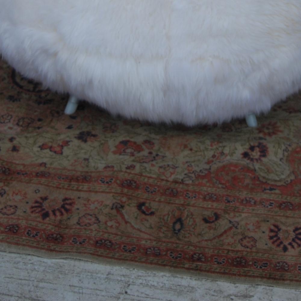 Modern New Zealand Sheepskin Ottoman with Aluminum Legs by Allermuir For Sale