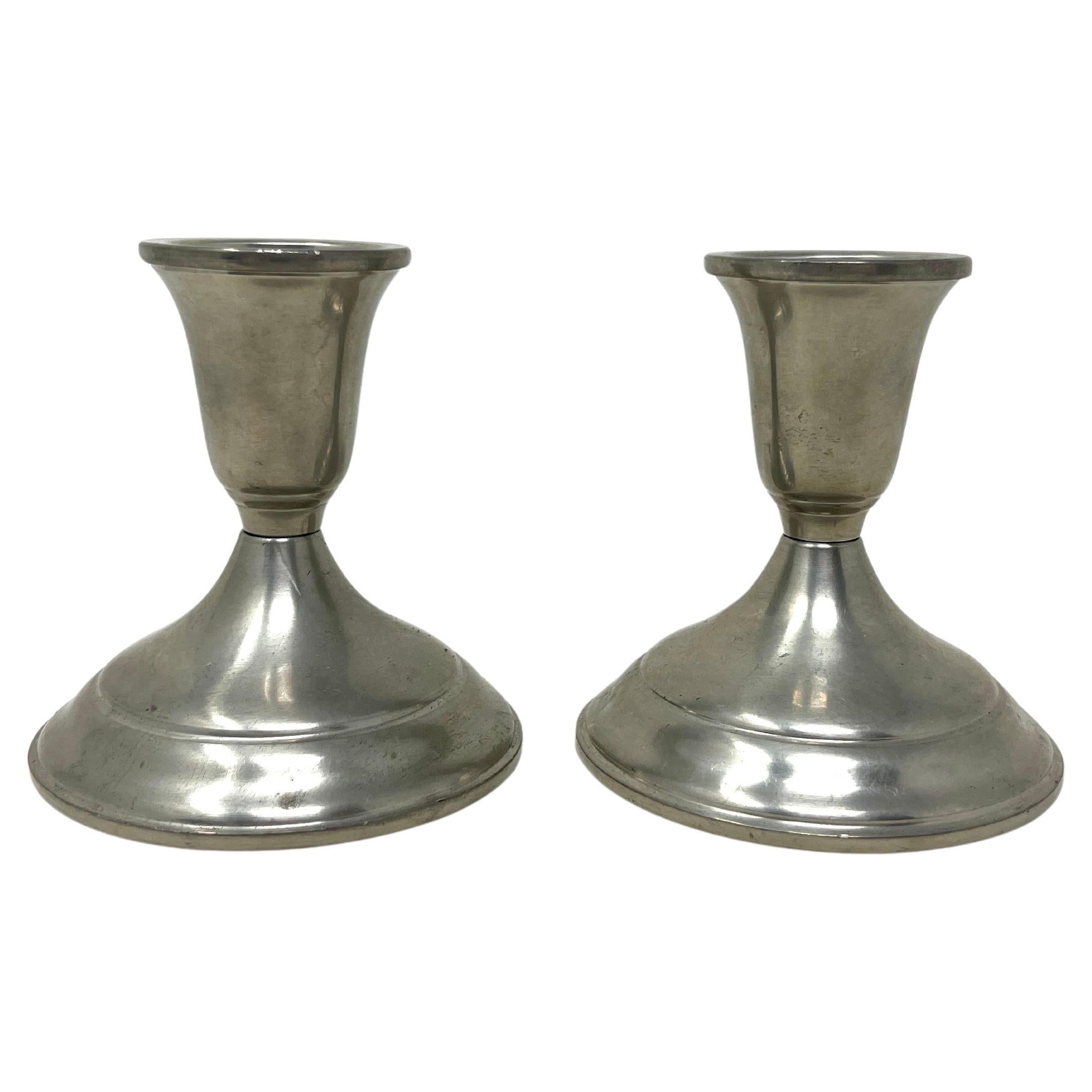 Newburyport Pewter Candlesticks by Towle, a Pair