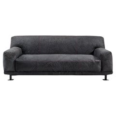 Newcastle 202 Leather Sofa in Slate-Magenta by Giulio Iacchetti