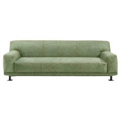 Newcastle 232 Leather Sofa in Sage-Red by Giulio Iacchetti