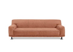 Newcastle 232 Leather Sofa Terracotta-Teal by Giulio Iacchetti