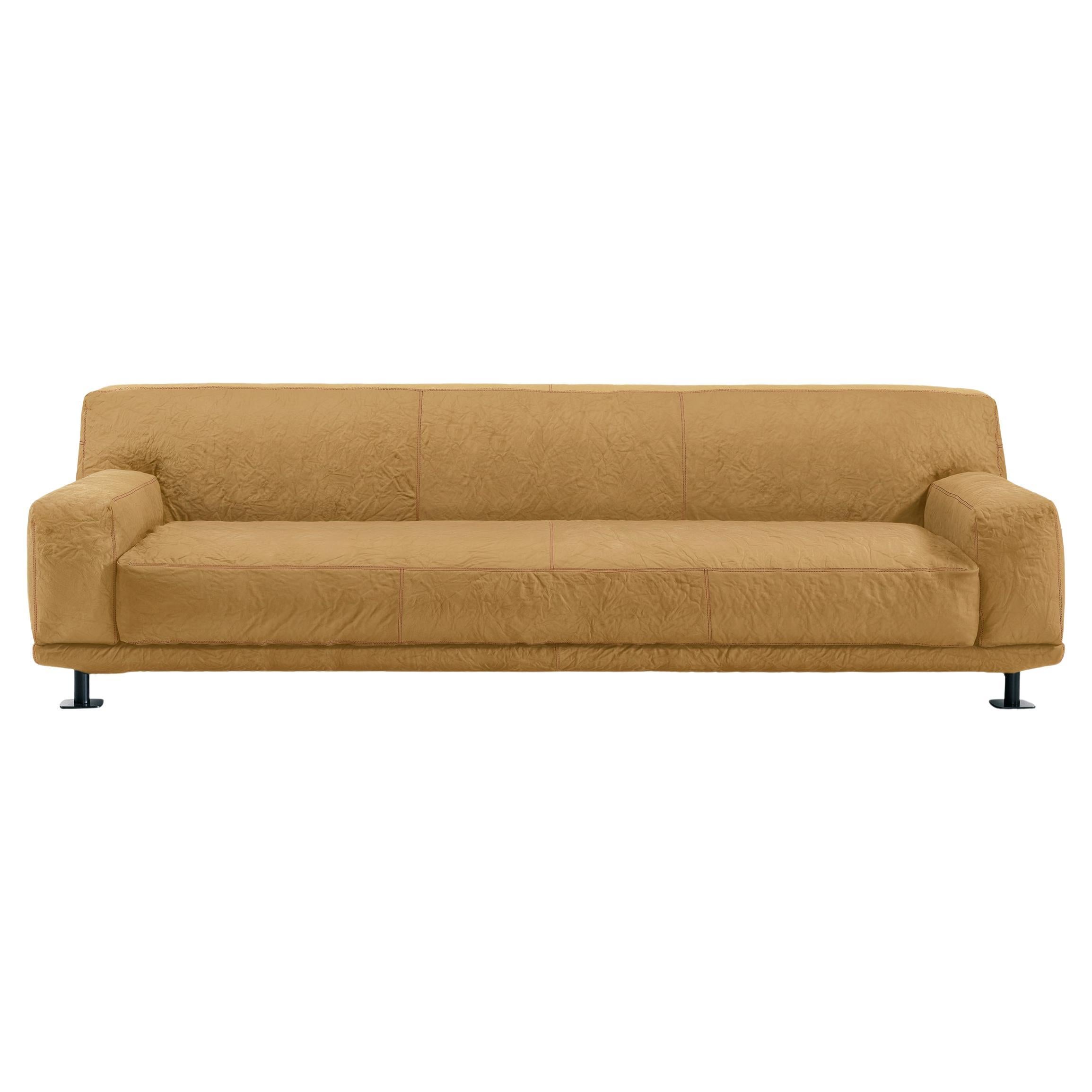 Newcastle 262 Leather Sofa Kraft-Bordeaux by Giulio Iacchetti For Sale