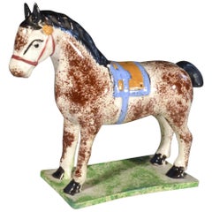 Newcastle Prattware Pottery Model of a Horse, Attributed to St. Anthony Pottery
