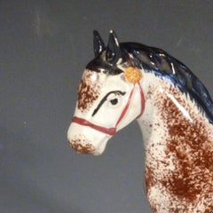 Newcastle Prattware Pottery Horse, Attributed to St. Anthony Pottery