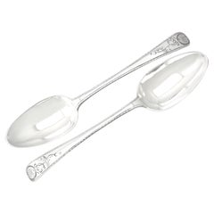 Newcastle Sterling Silver Old English Feather Edge Pattern Table Spoons