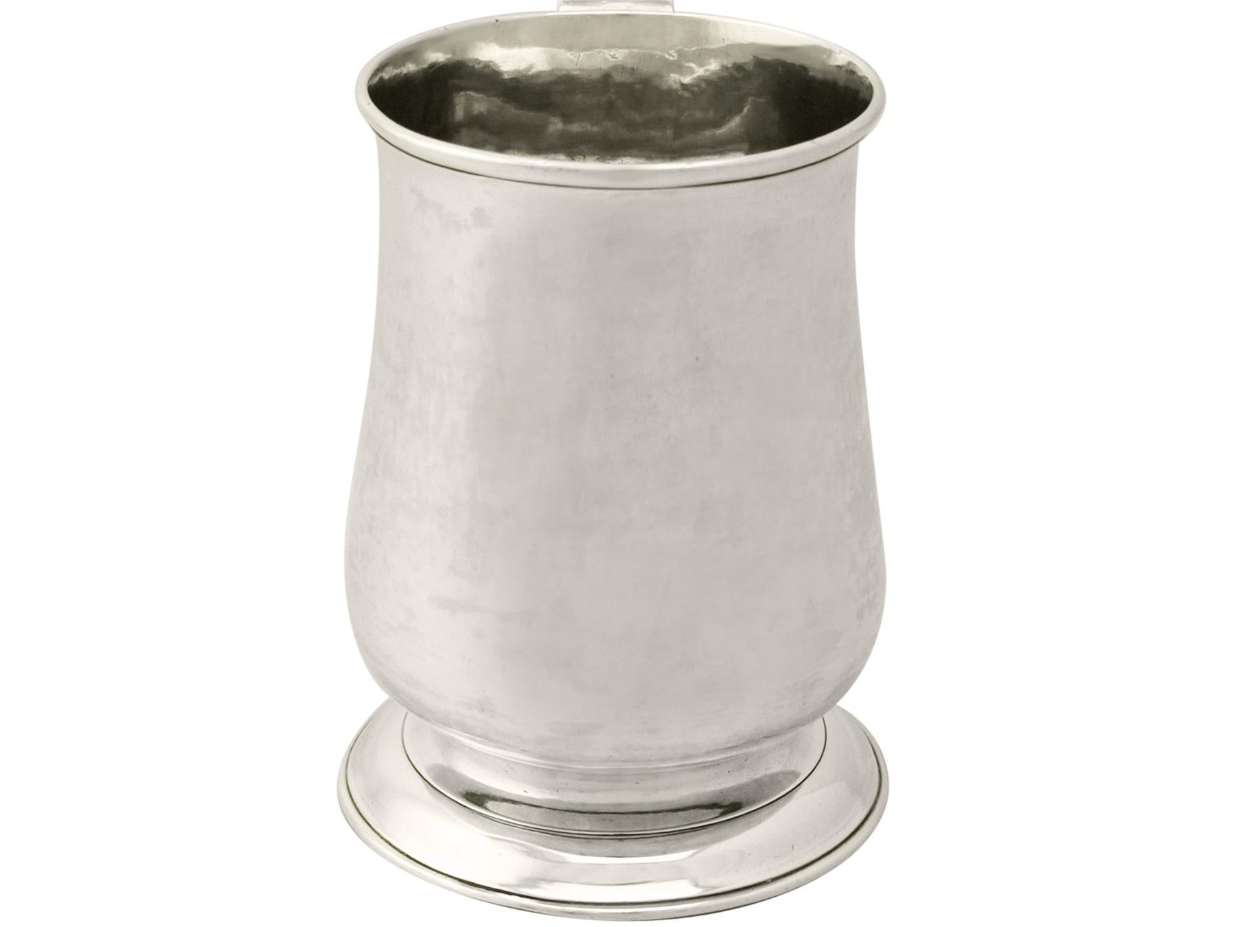 George III Newcastle Sterling Silver Pint Mug by John Langlands I & John Robertson I 329g