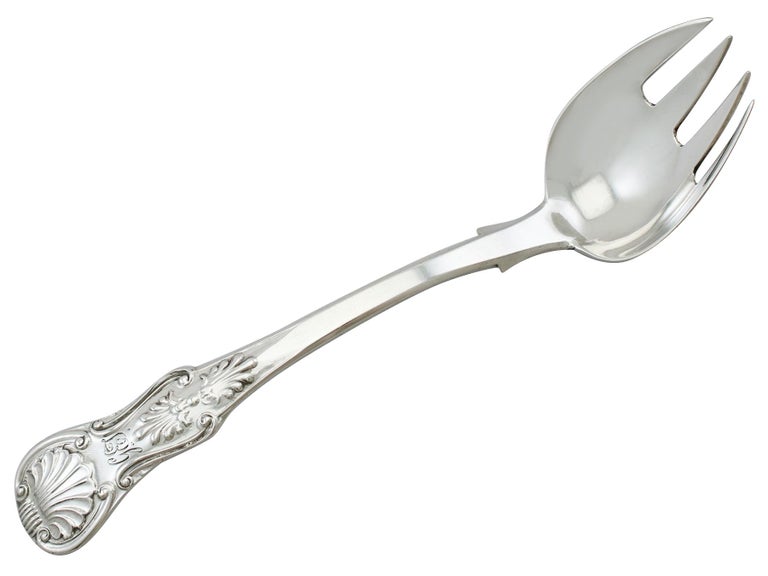 Mid-19th Century Antique Victorian Newcastle Sterling Silver Runcible Spoons For Sale