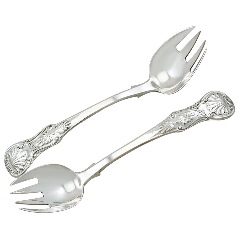 Newcastle Sterling Silver Runcible Spoons, Antique Victorian, ‘1855’ For Sale at 1stDibs