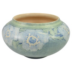 Newcomb College 1913 Arts and Crafts Pottery Cherokee Rose Blue Bowl Irvine