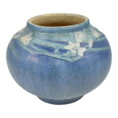 Newcomb College 1921 Arts and Crafts Pottery Freesia Blue Ceramic Vase Simpson