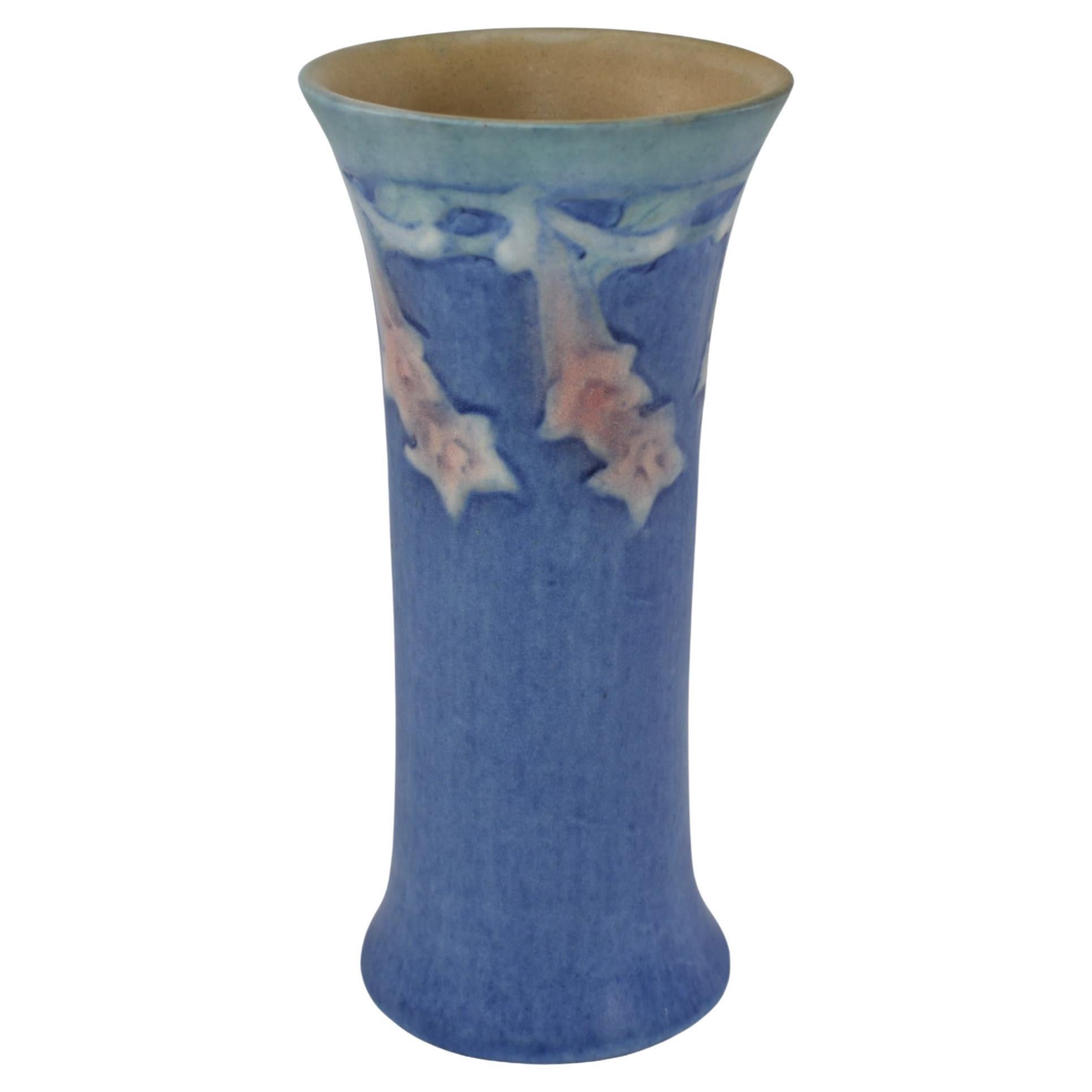 College 1922 Antique Arts And Crafts Pottery Blue Ceramic Vase