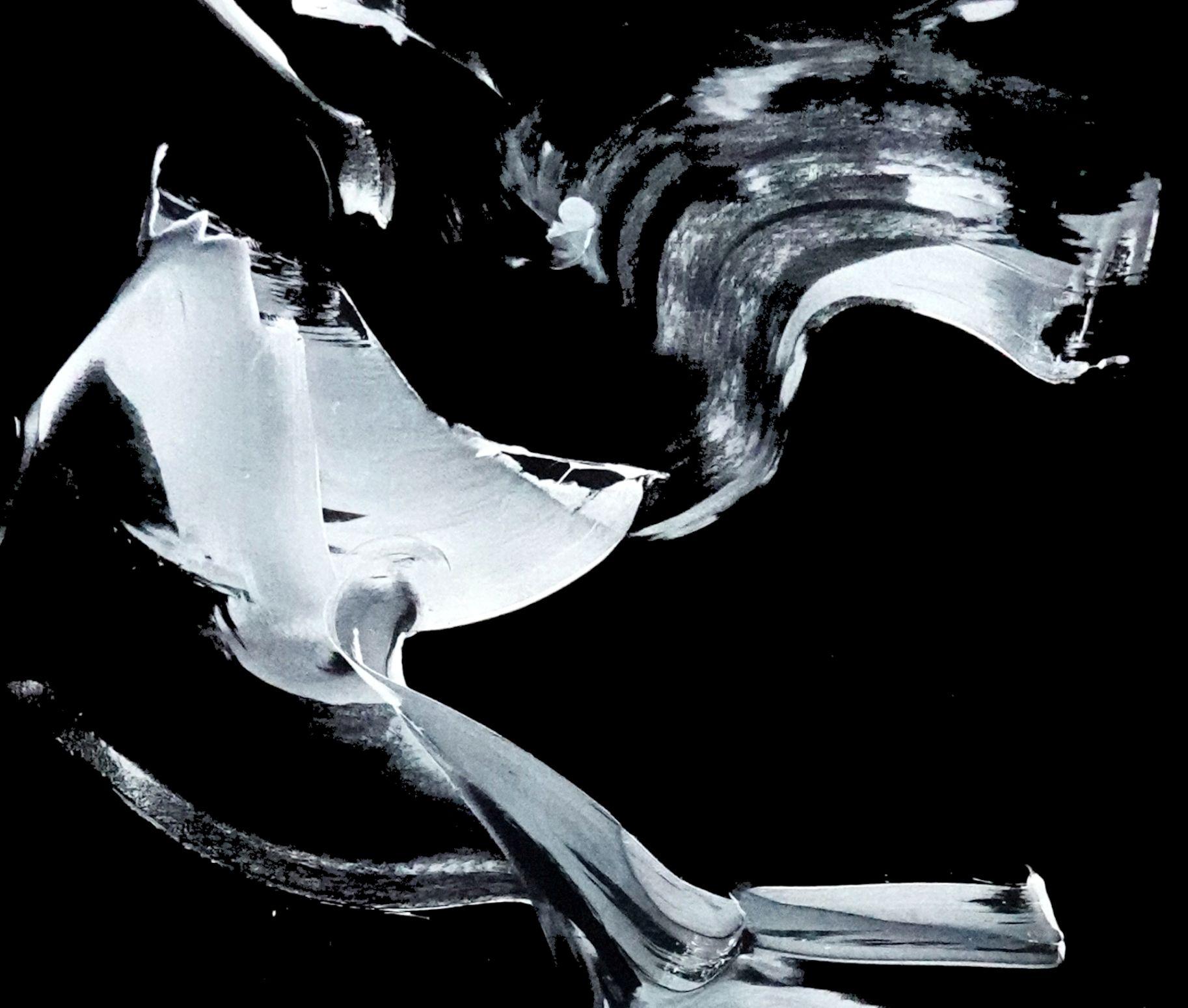 Above & Beyond, Pittura, Acrilico su tela - Abstract Painting Nero di Newel Hunter