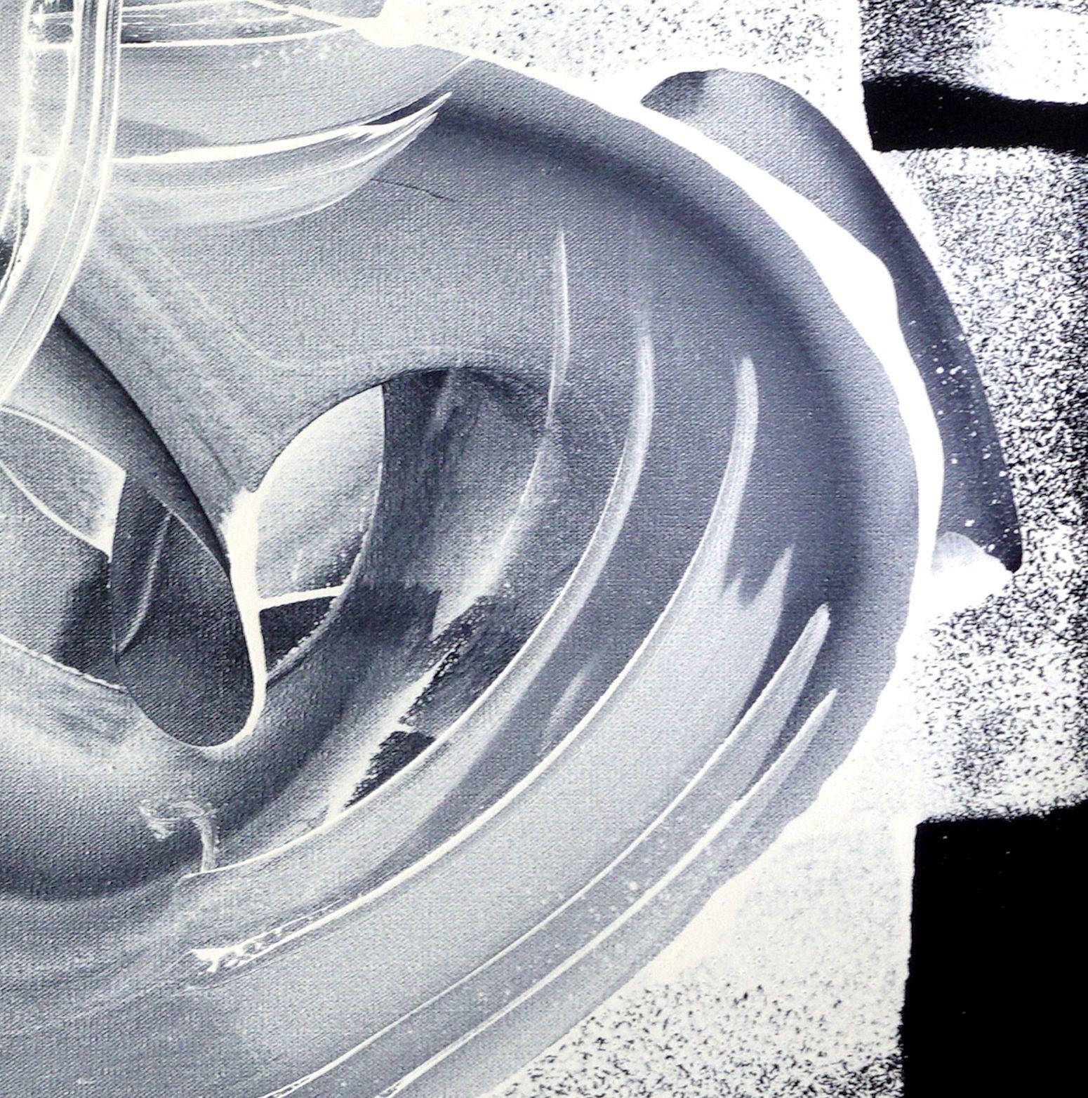 „All the Dos & Don'ts“, Gemälde, Acryl auf Leinwand (Grau), Abstract Painting, von Newel Hunter