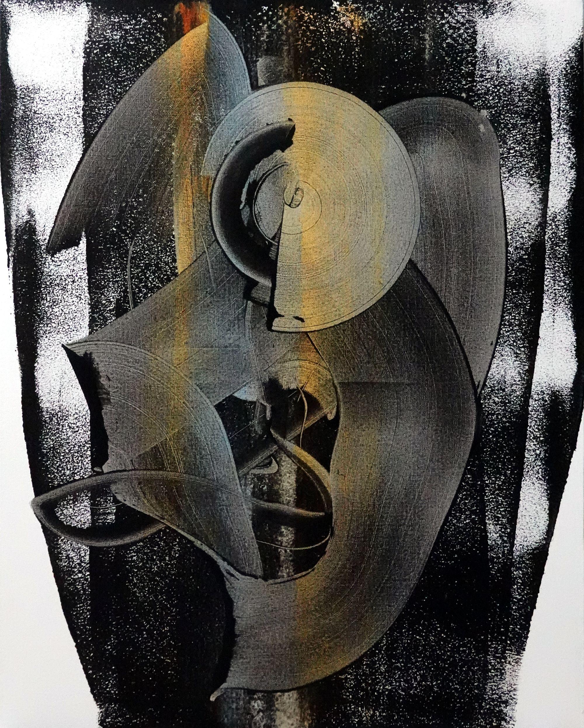 Abstract Painting di Newel Hunter - Ali d'angelo, Pittura, Acrilico su tela