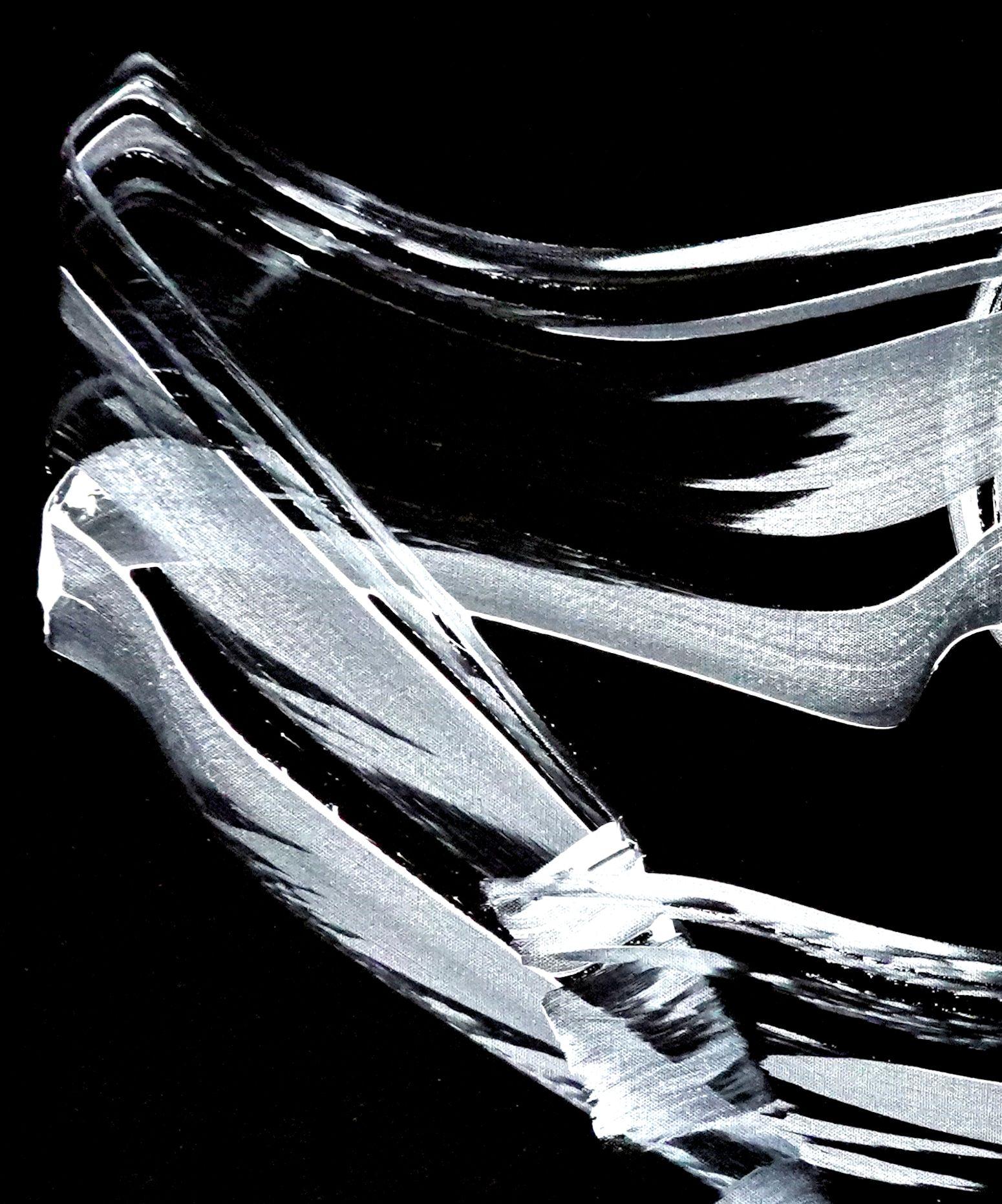 Ascesa, Pittura, Acrilico su tela - Abstract Painting Nero di Newel Hunter