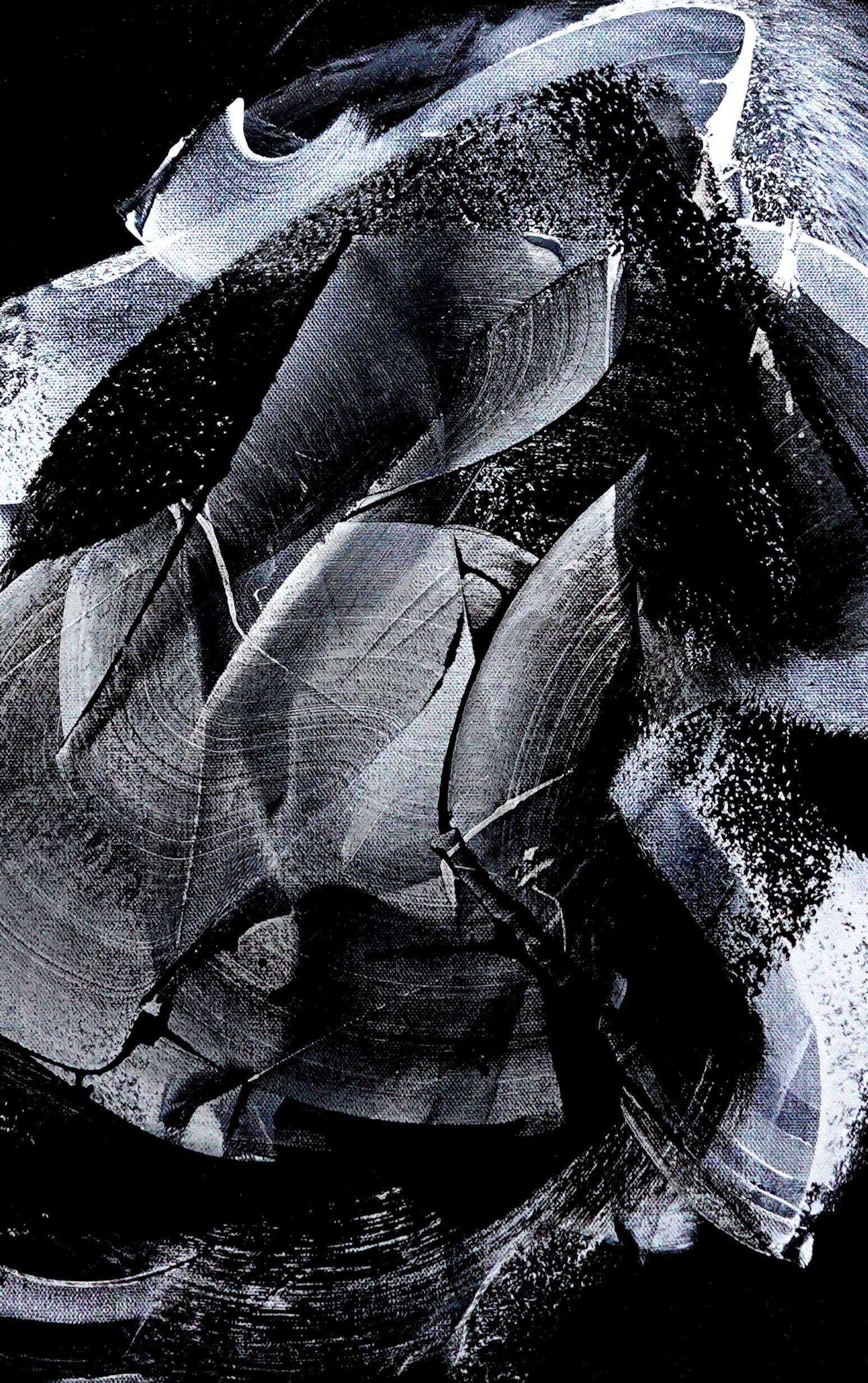 Risveglio, Pittura, Acrilico su tela - Abstract Painting Nero di Newel Hunter
