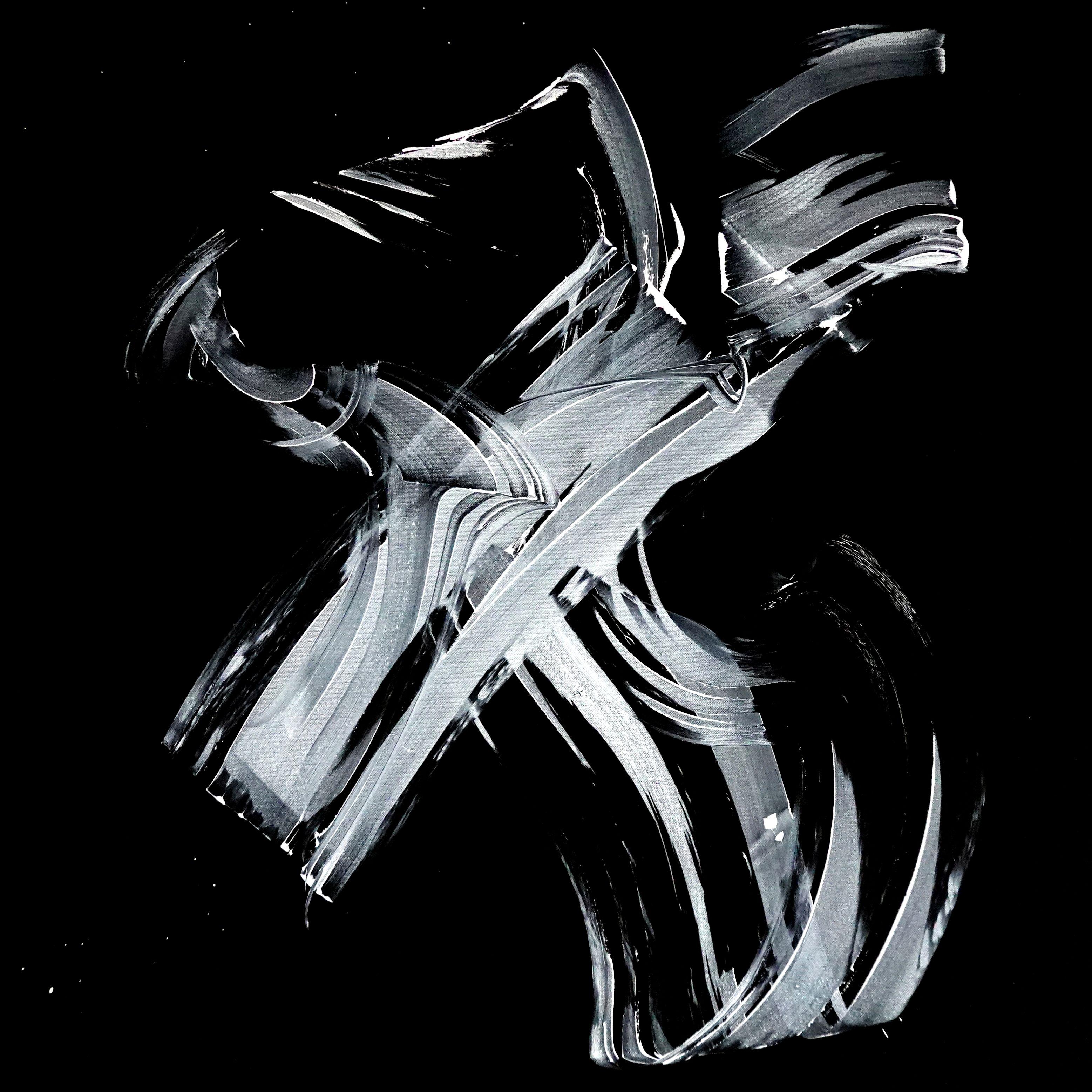 Abstract Painting di Newel Hunter - Bouncing Back, Pittura, Acrilico su tela
