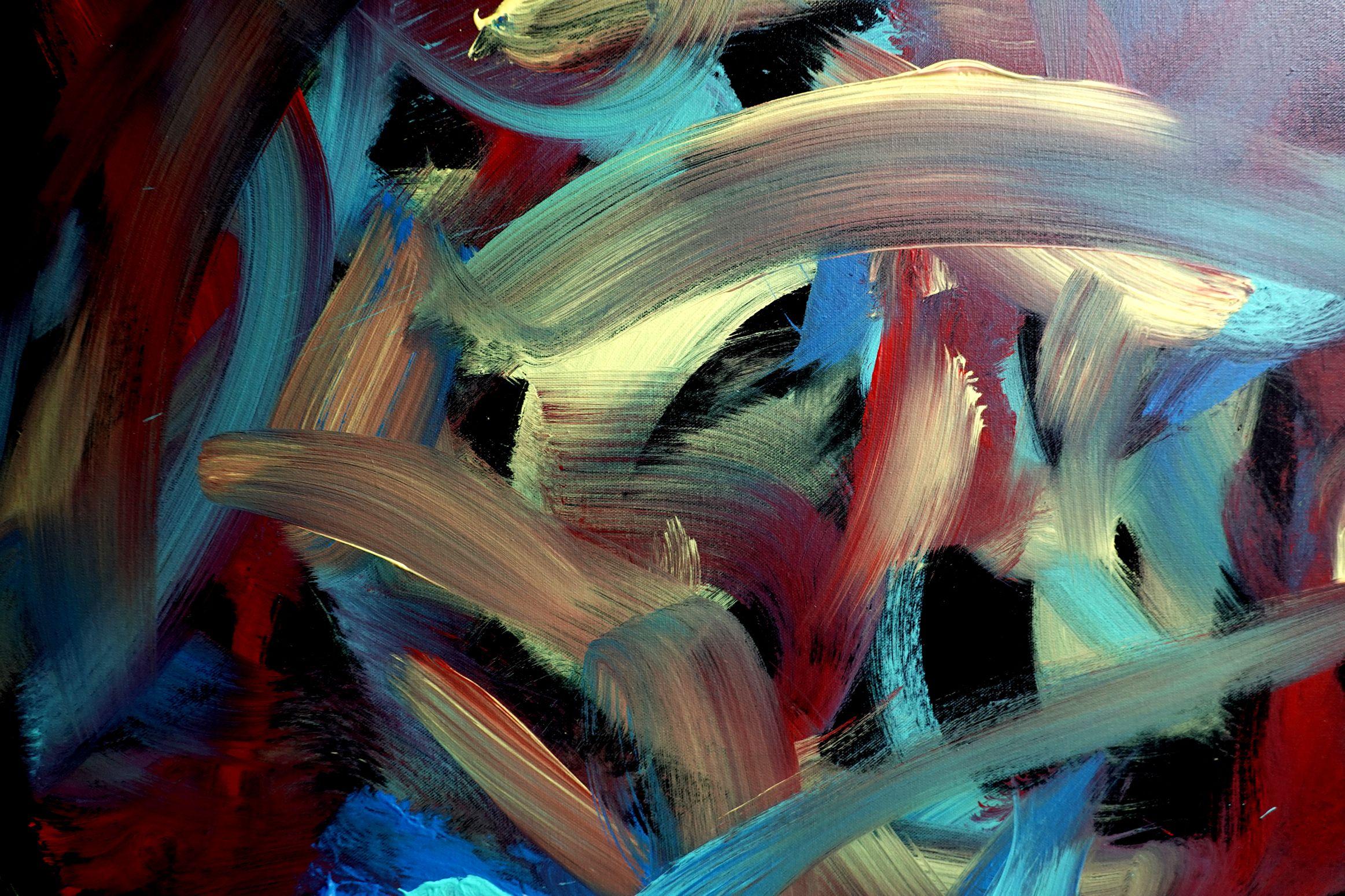 Inseguendo il nettare, Pittura, Acrilico su tela - Painting di Newel Hunter