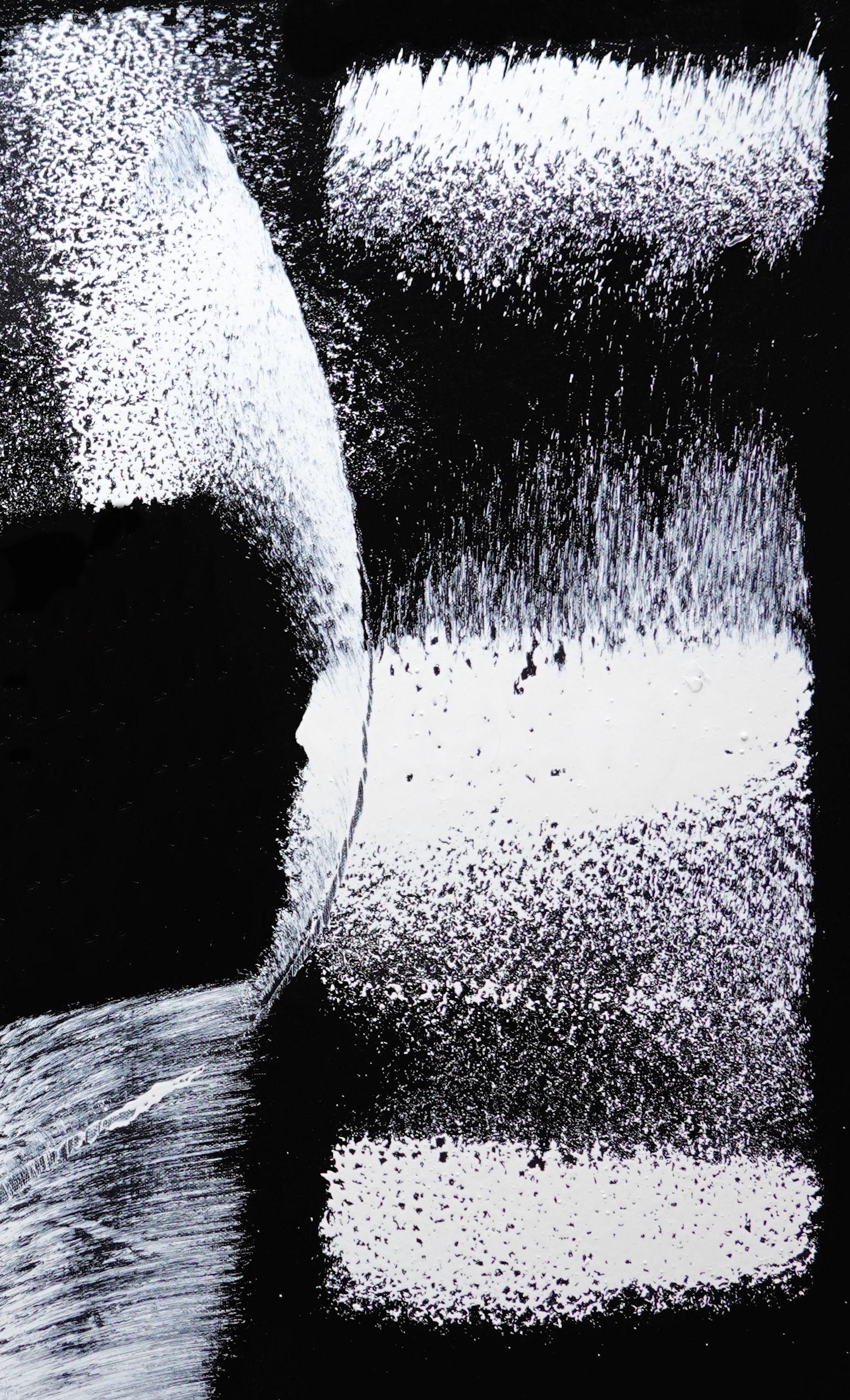 Cold Comfort, Pittura, Acrilico su tela - Abstract Painting Nero di Newel Hunter