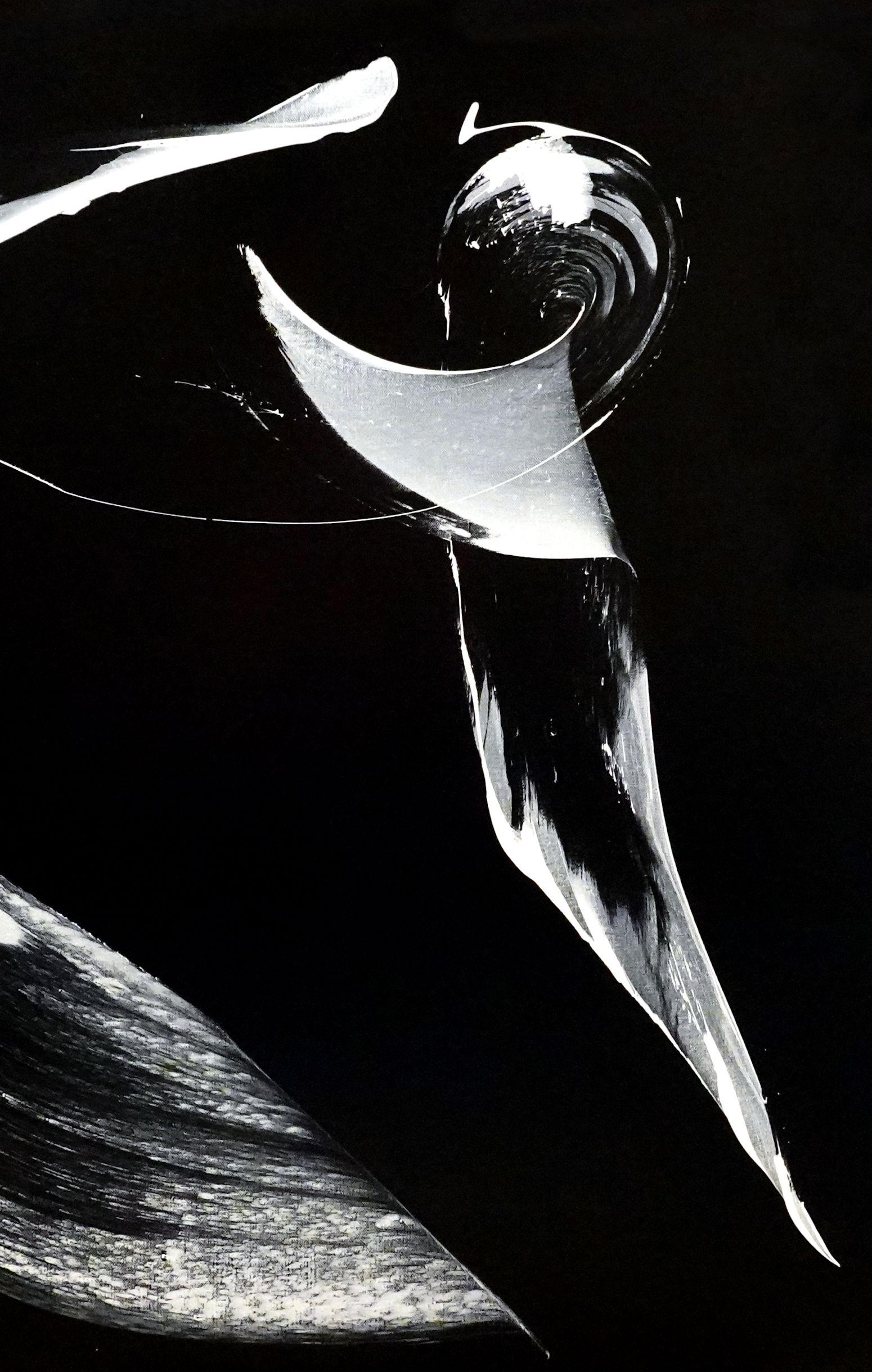 Connesso, Pittura, Acrilico su tela - Abstract Painting Nero di Newel Hunter