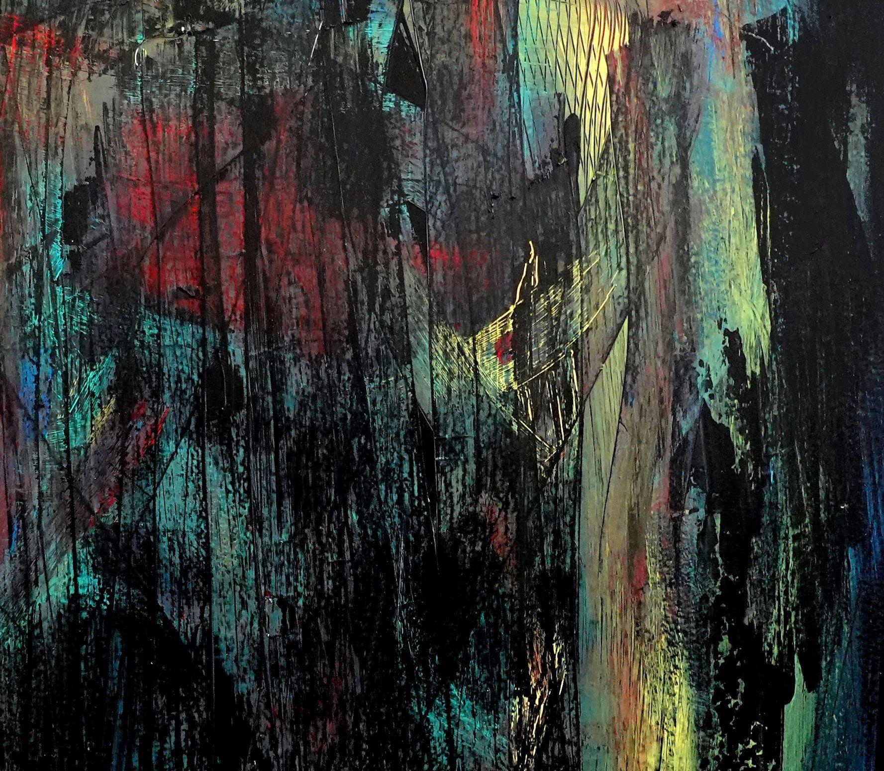 Crossing Over, Pittura, Acrilico su tela - Painting Astratto di Newel Hunter