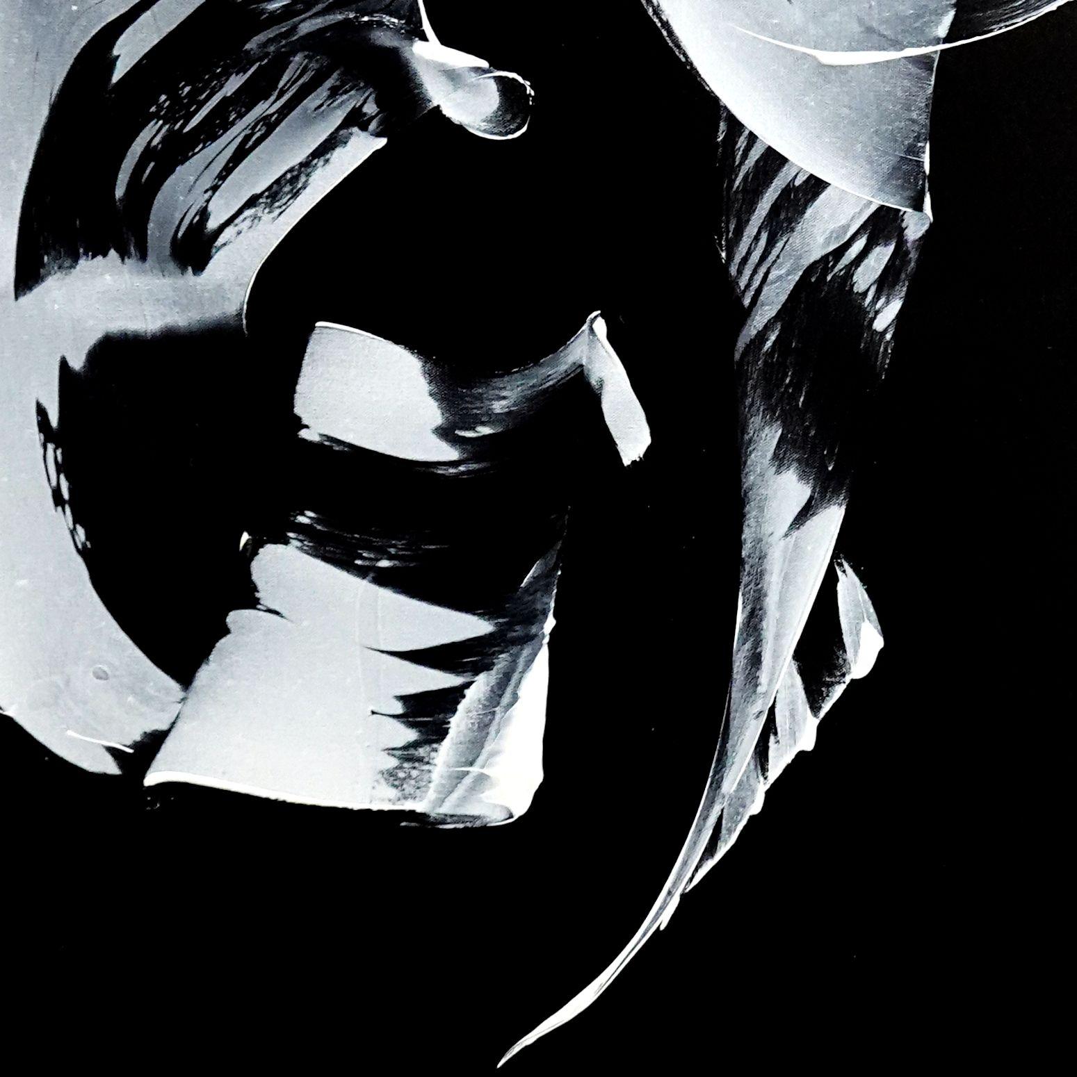 Devil May Care, peinture, acrylique sur toile - Noir Abstract Painting par Newel Hunter