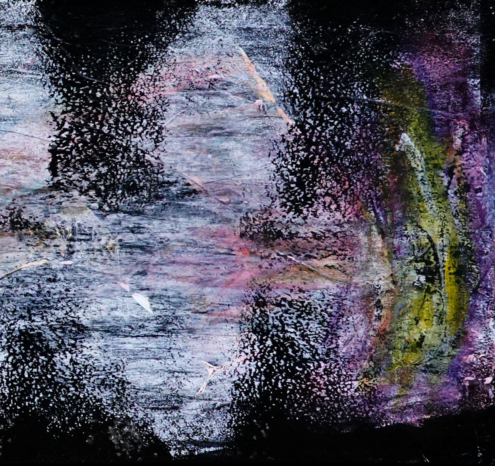 Puerta a Puerta, Pintura, Acrílico sobre lienzo - Abstract Painting Negro de Newel Hunter