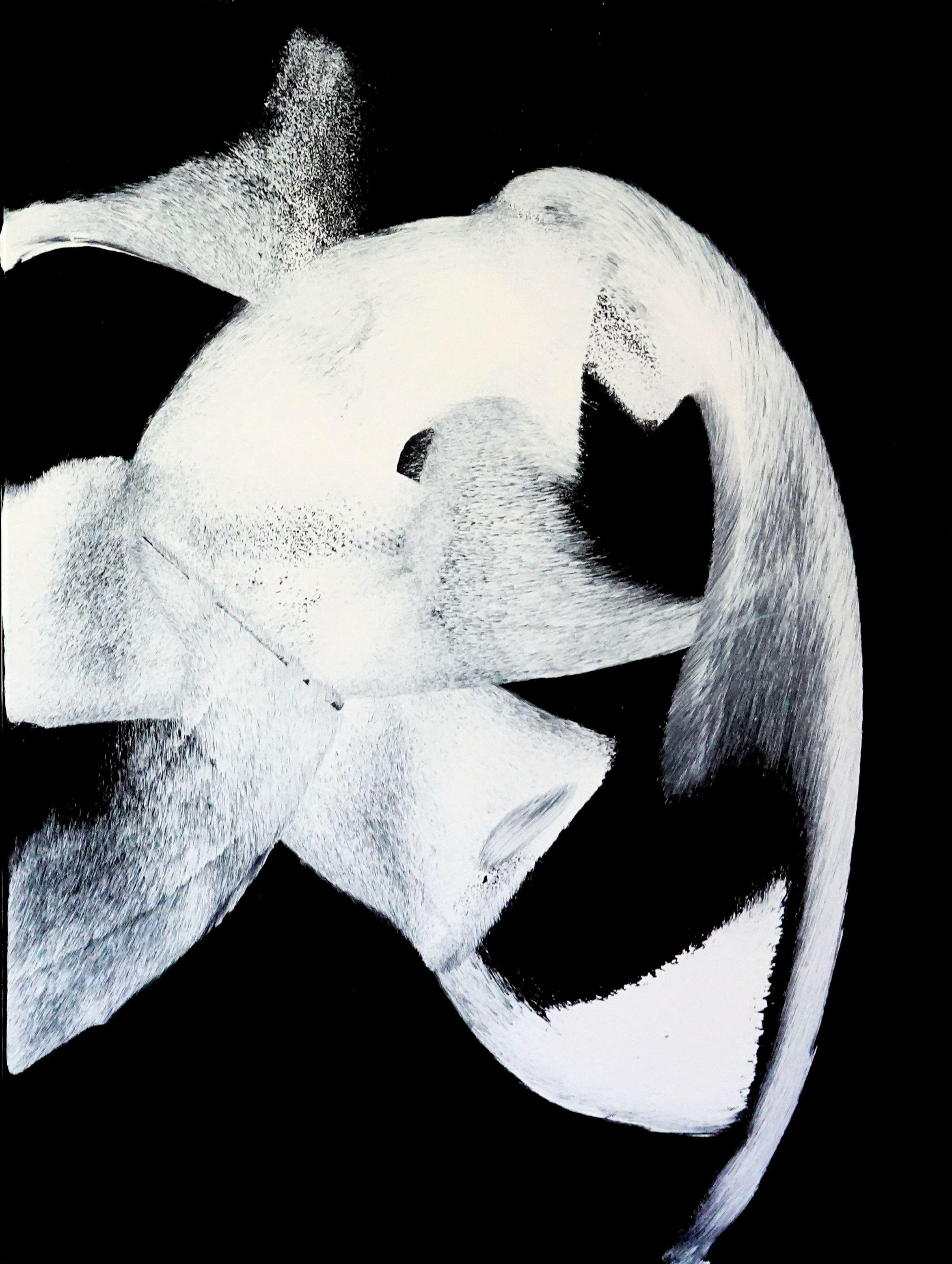 Dittico Face to Face, Pittura, Acrilico su tela - Painting Astratto di Newel Hunter