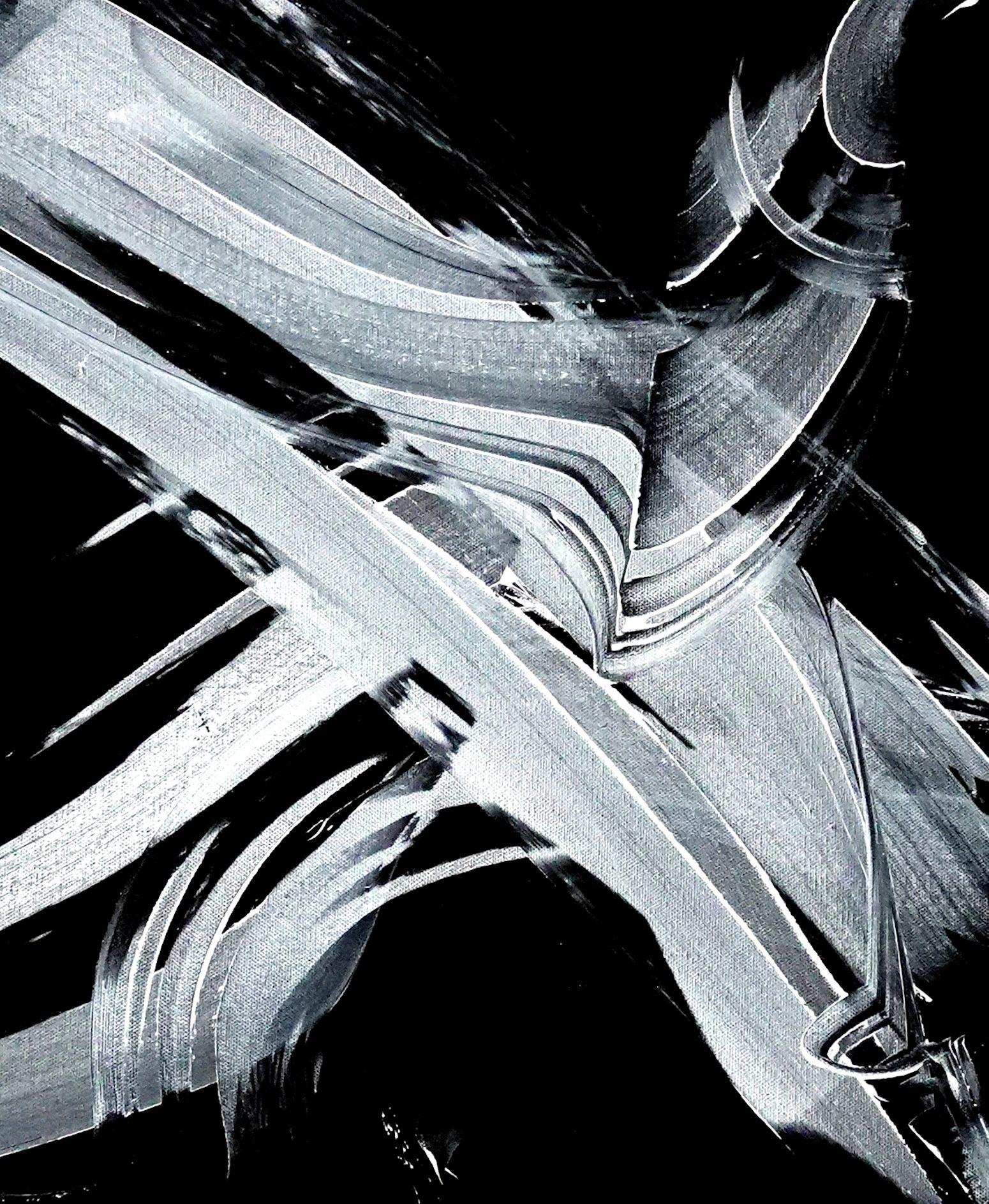 Fast Track, Pittura, Acrilico su tela - Painting Astratto di Newel Hunter