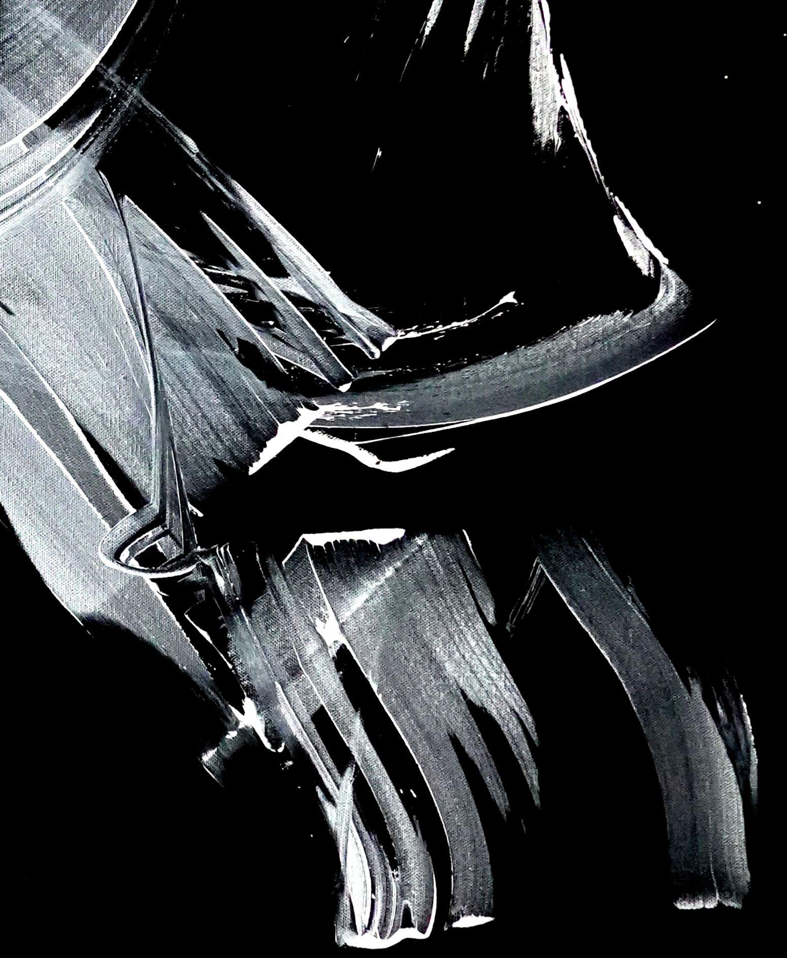 Fast Track, Pittura, Acrilico su tela - Abstract Painting Nero di Newel Hunter
