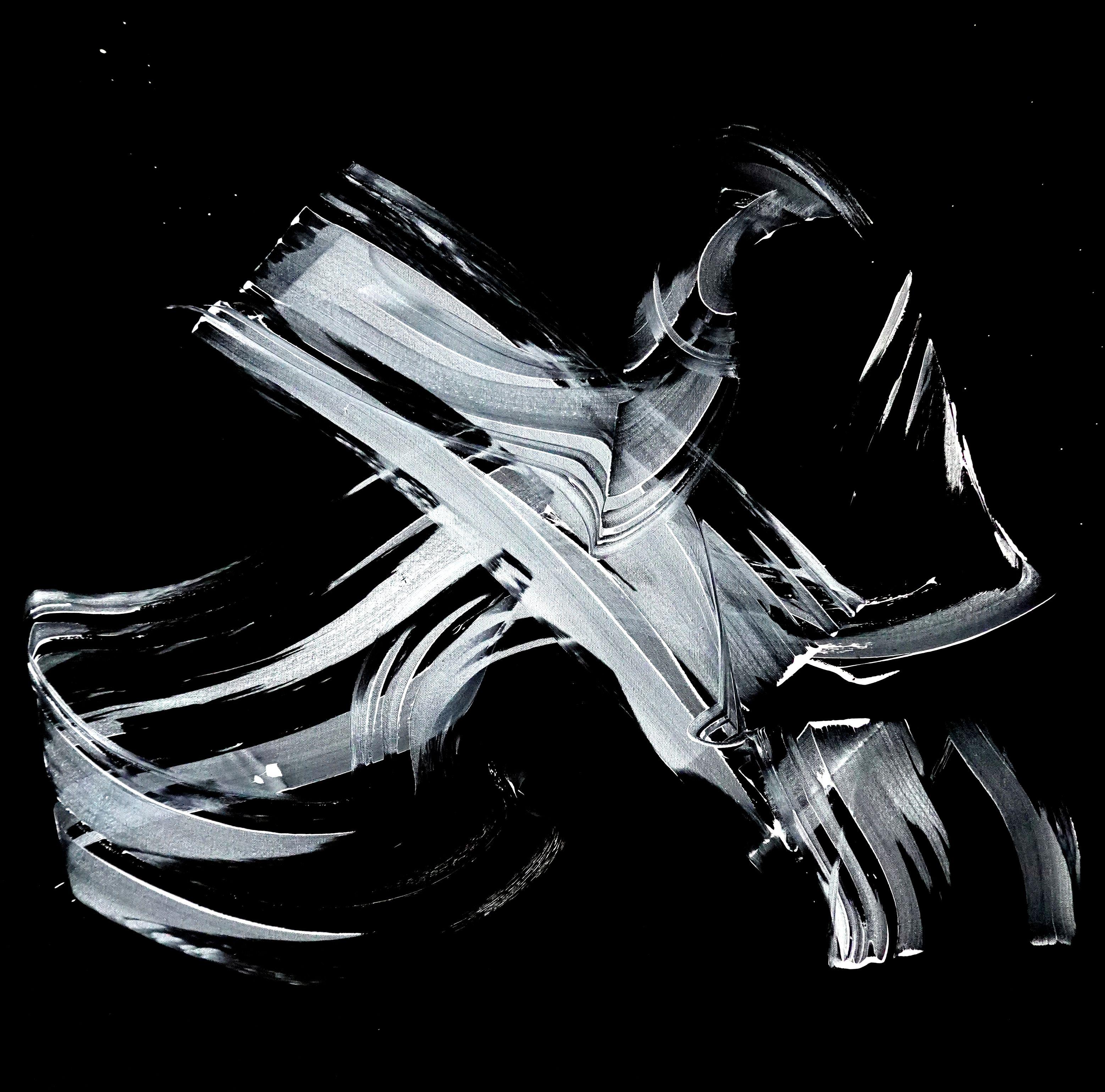 Abstract Painting di Newel Hunter - Fast Track, Pittura, Acrilico su tela