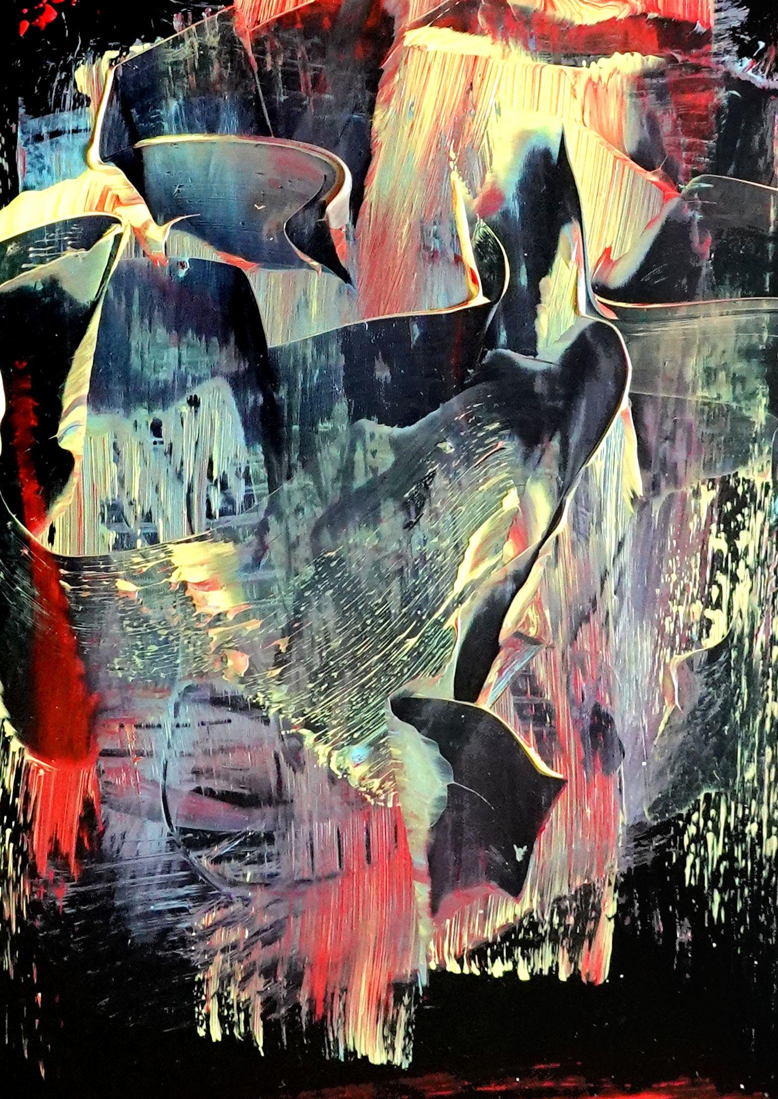Fountainhead, Pittura, Acrilico su pannello di Wood - Painting Astratto di Newel Hunter