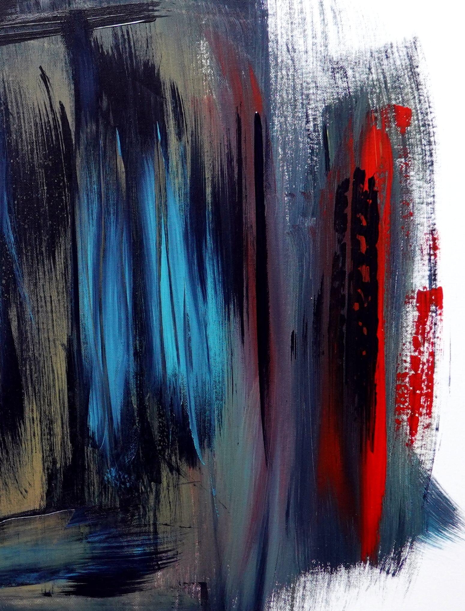 Full House, Pittura, Acrilico su tela - Abstract Painting Nero di Newel Hunter