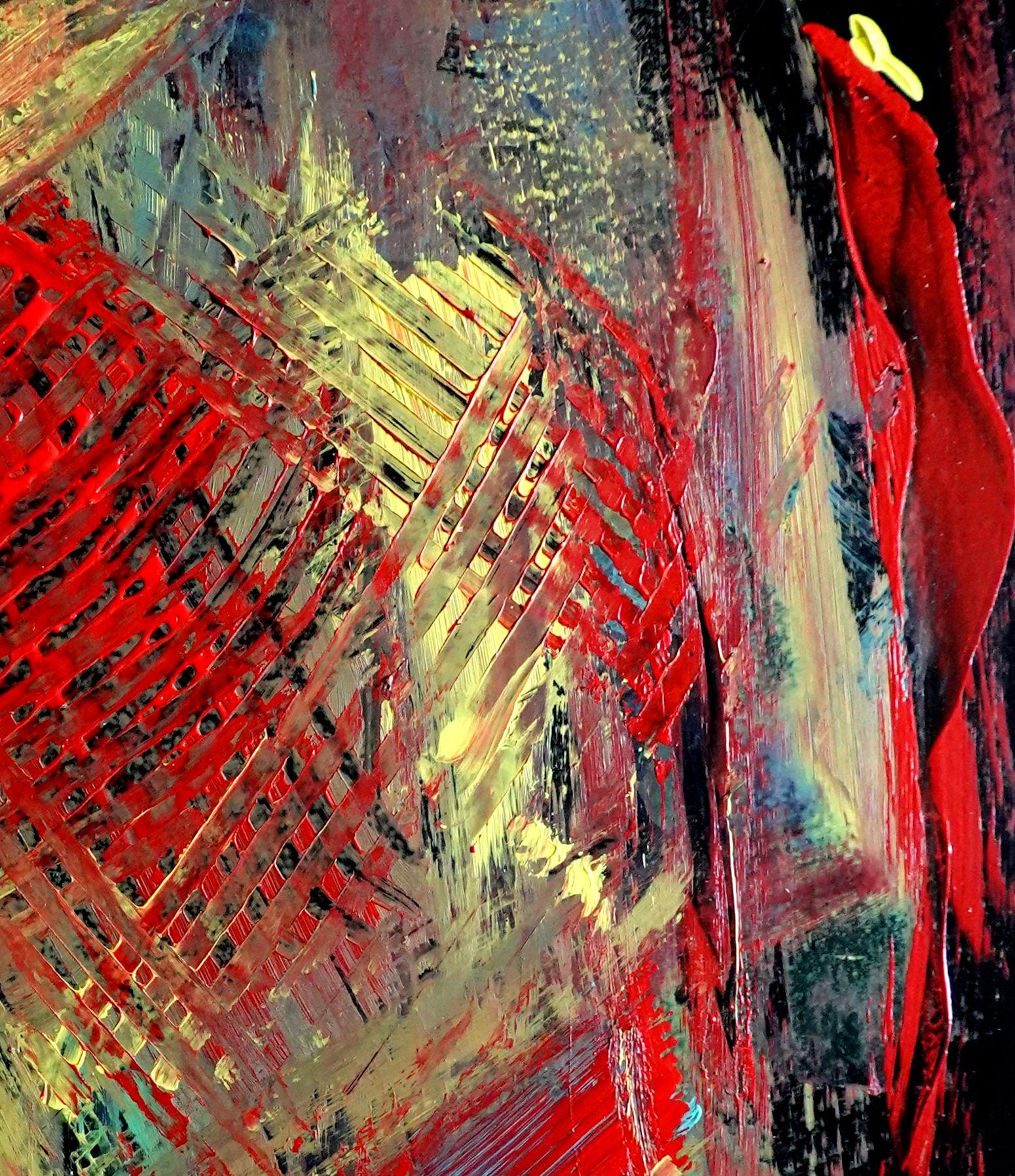 Pieno di sé, Pittura, Acrilico su pannello di Wood - Painting Astratto di Newel Hunter