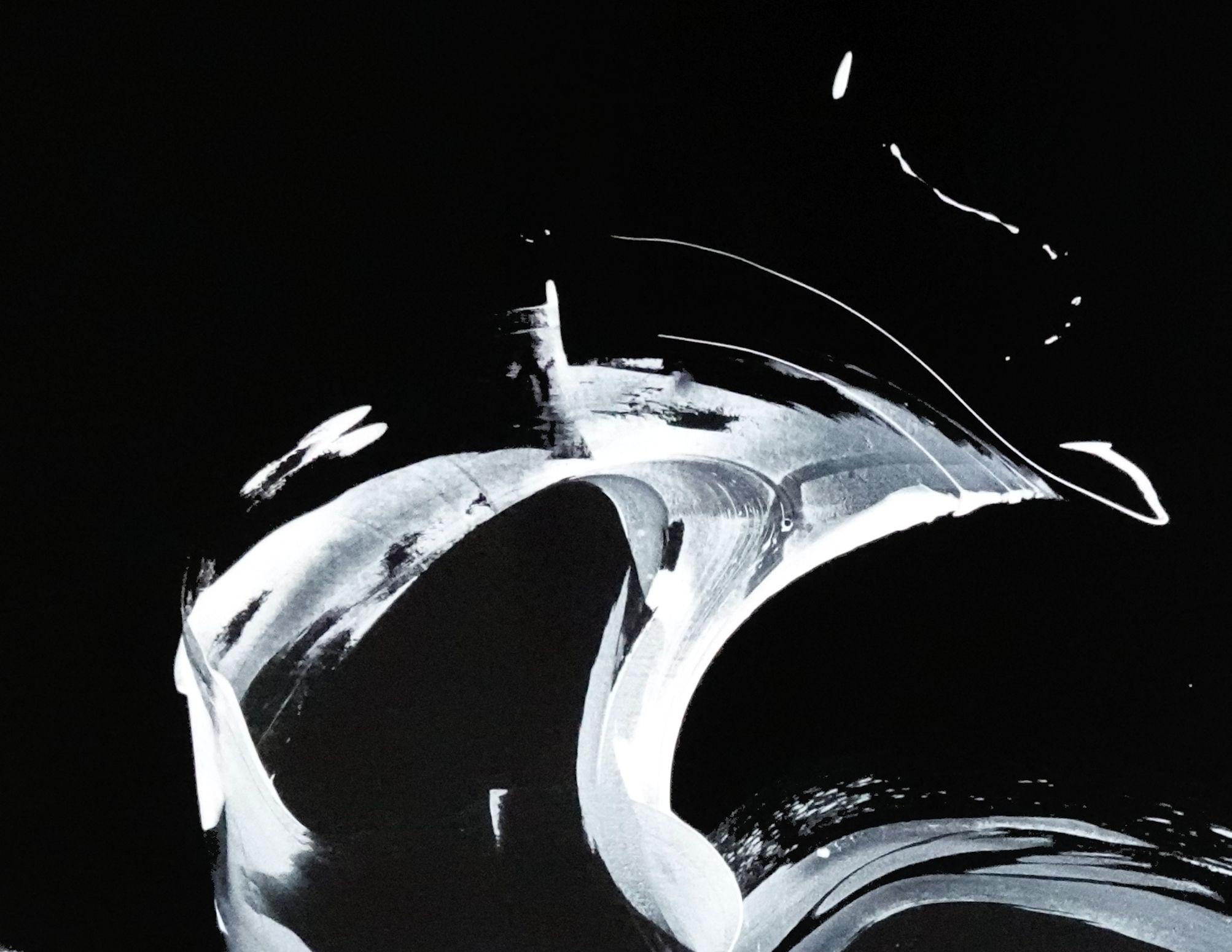 Full Throttle, Pittura, Acrilico su tela - Abstract Painting Nero di Newel Hunter