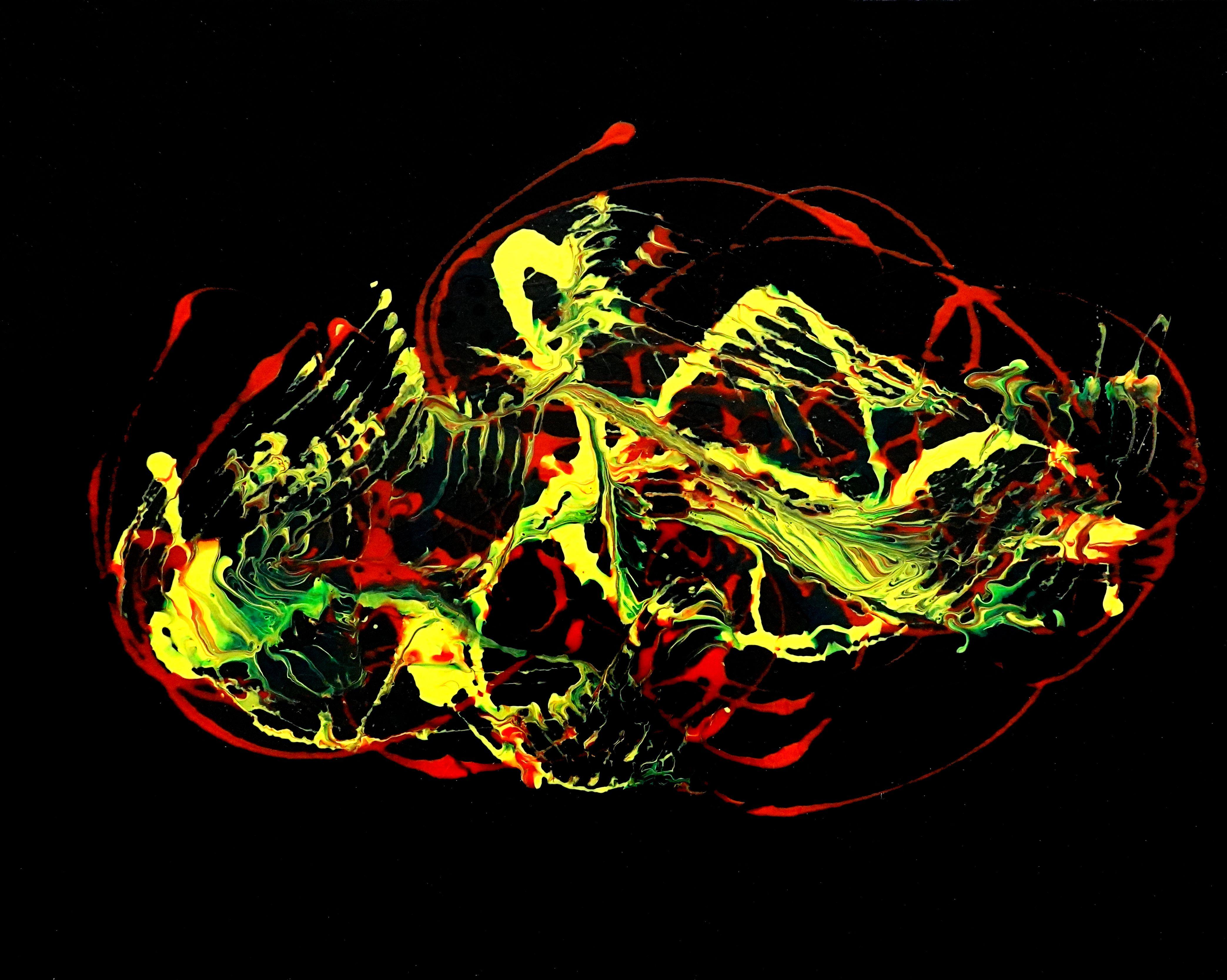 Abstract Painting di Newel Hunter - Battito del cuore, Pittura, Acrilico su tela
